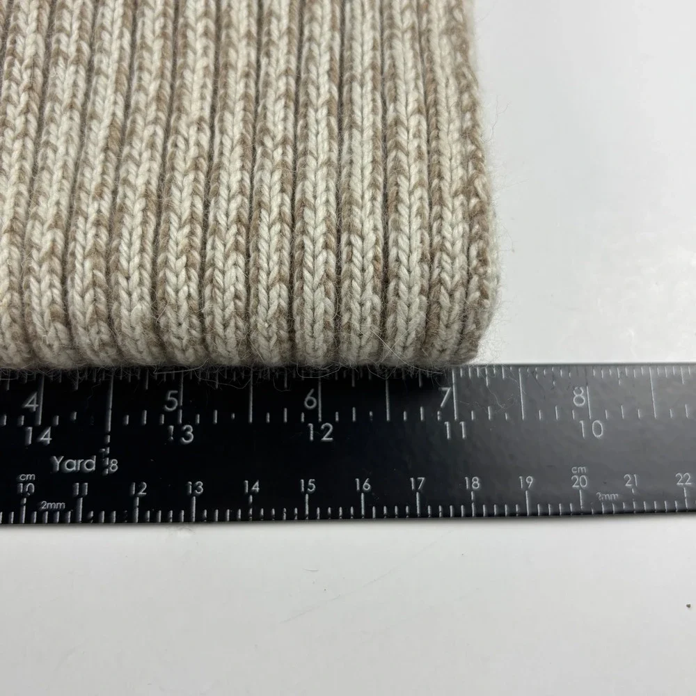 Christopher & Banks Scarf Womens OS Tan Silk‎ Angora Ribbed Knit Winter
